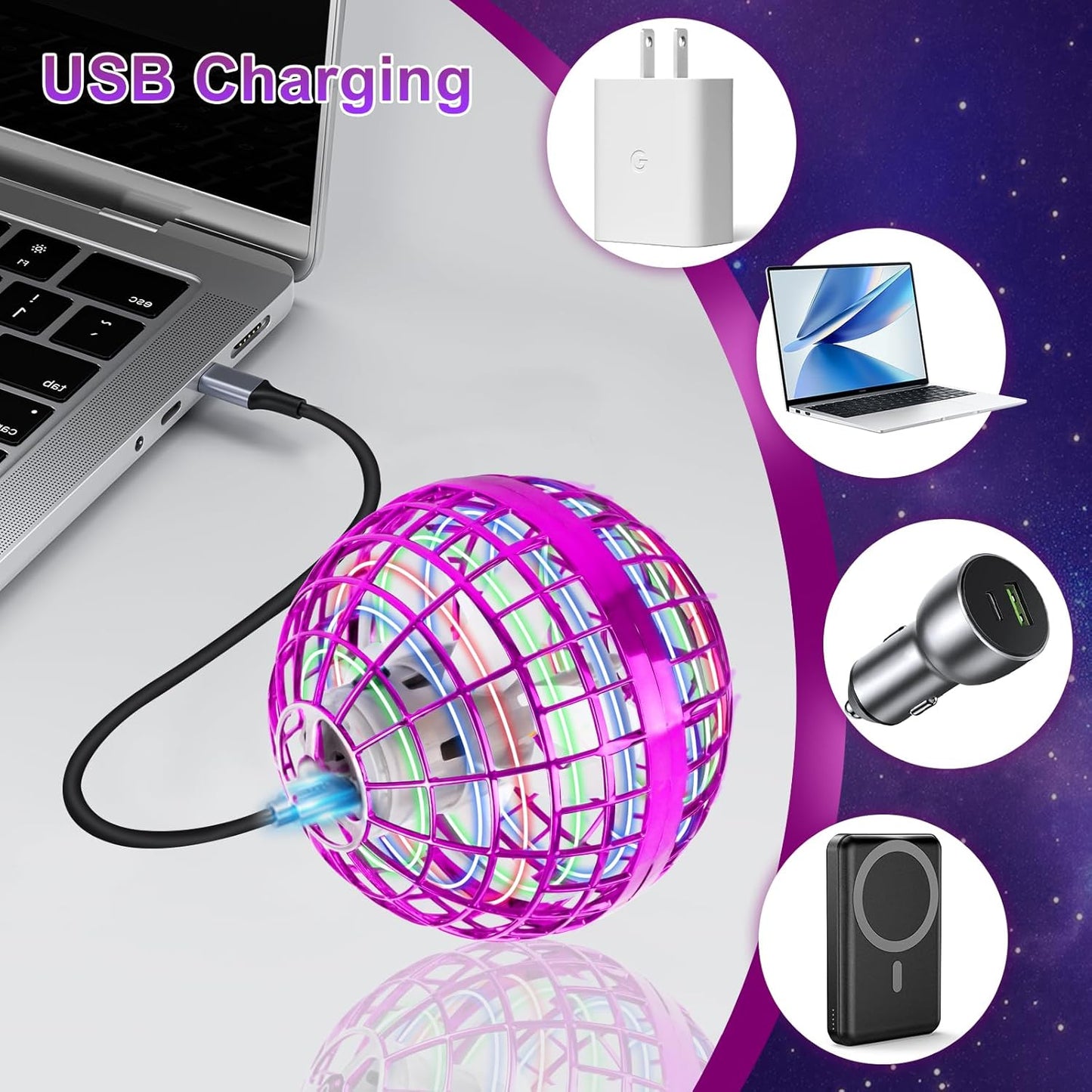 OrbDrone - 🎄Big Sale - 50% OFF🎁 Flying Orb Pro Spinner Mini Drone